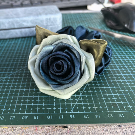 Silk Rose Scrunchie/ Pin/ Choker