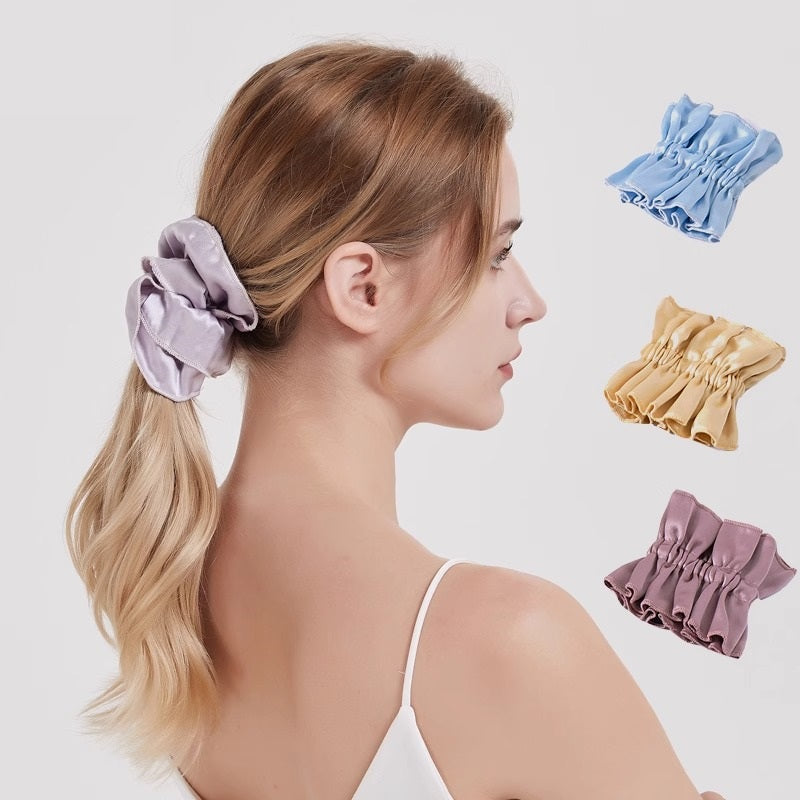 100% Silk Ruffled Scrunchie