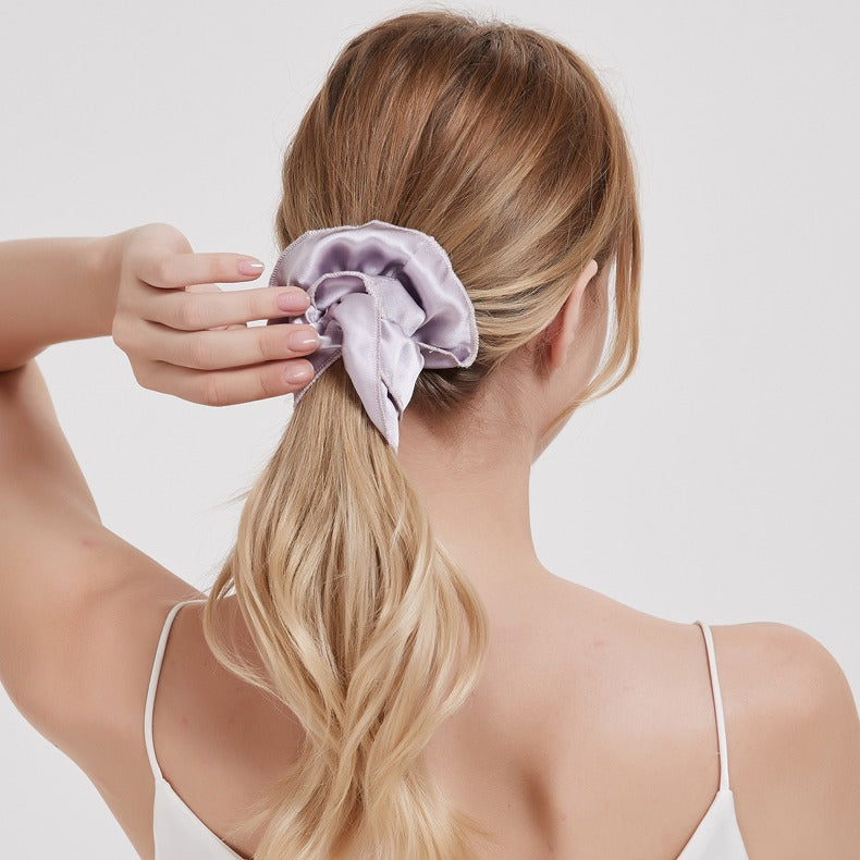 100% Silk Ruffled Scrunchie