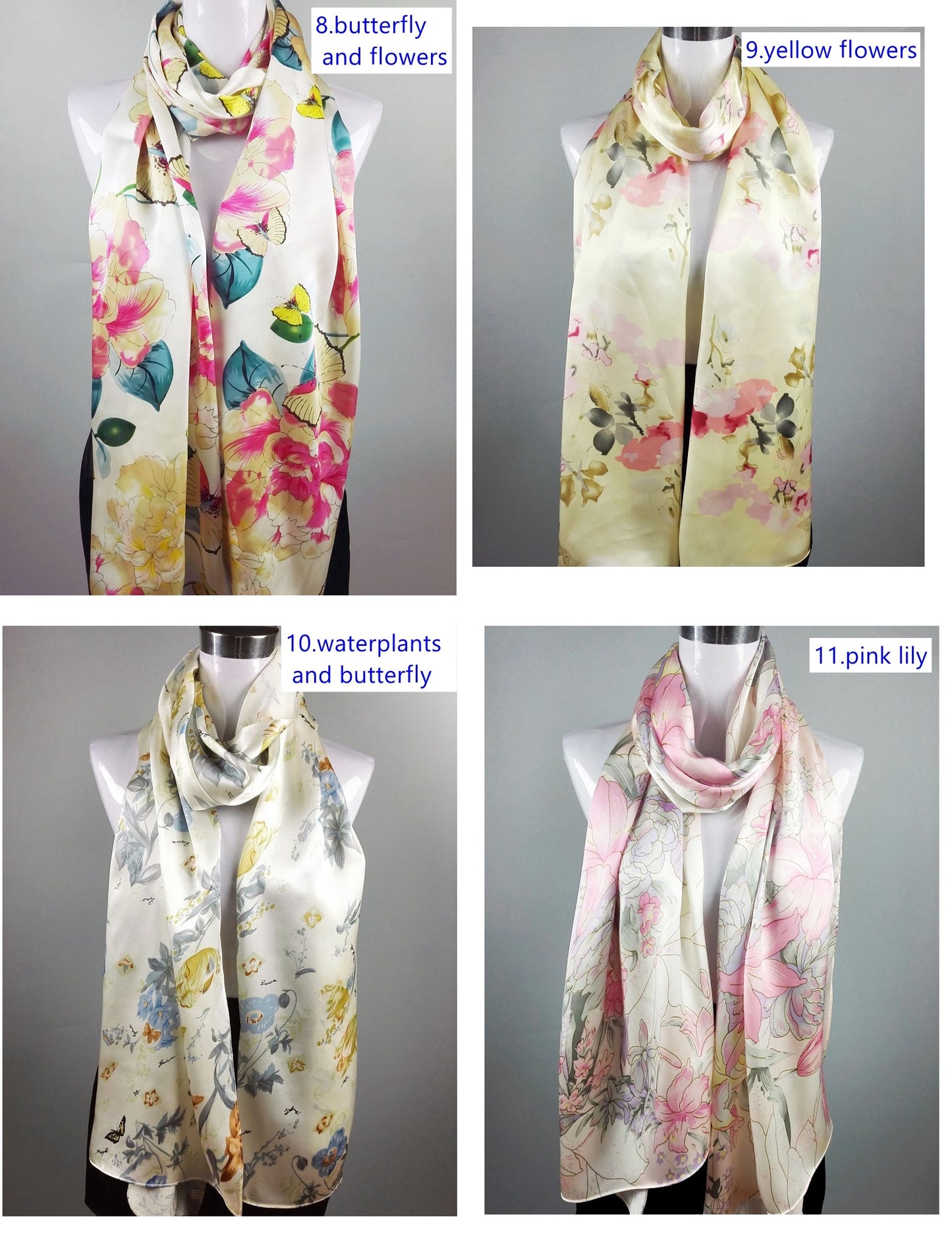 Long Silk Scarf/Shawl Wrap, 185cm/73 in - Awulook