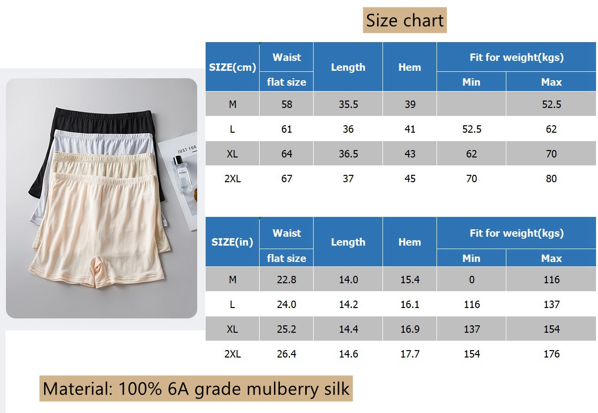 Women 100% Silk Safety Short/Silk Underwear