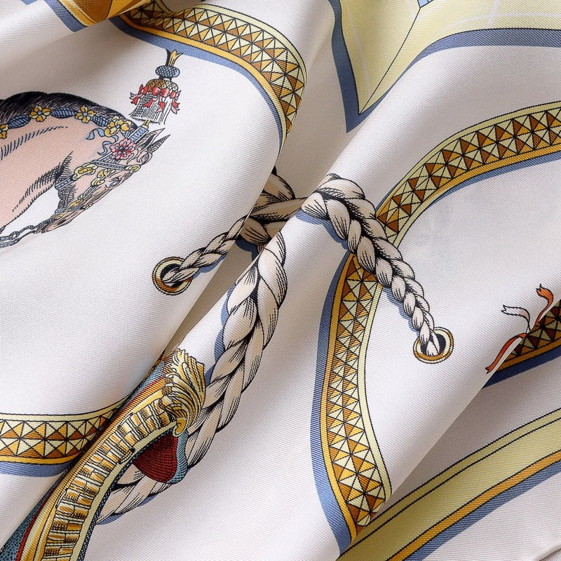 90cm Square Silk Scarf, 100% Twill Silk