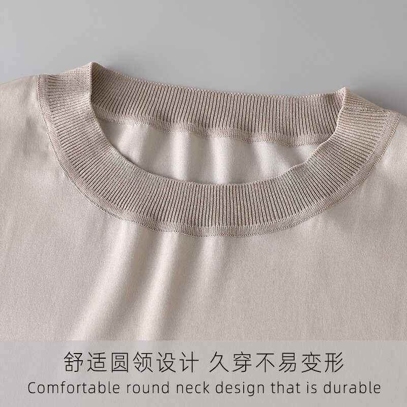 Women Silk T-shirt, 19momme stretch silk charmeuse