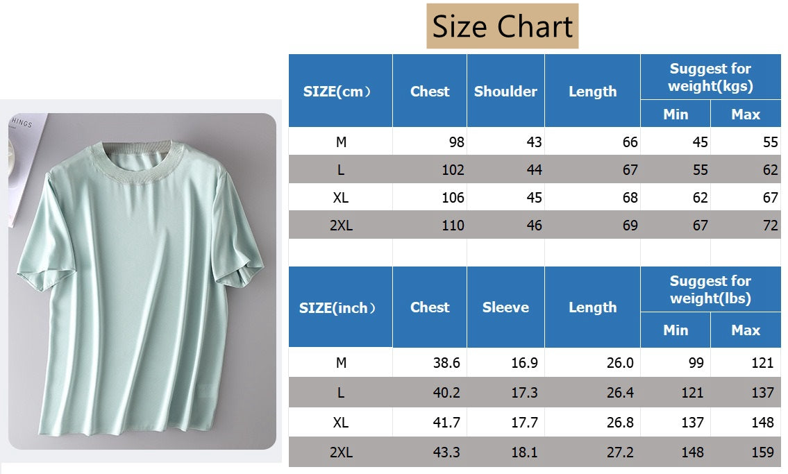 Women Silk T-shirt, 19momme stretch silk charmeuse