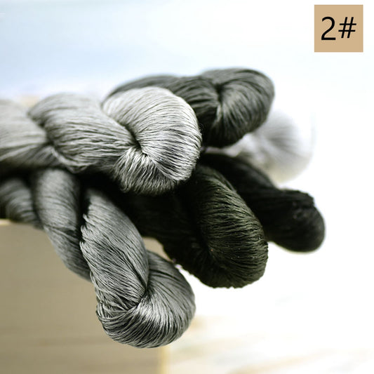 100% Mulberry Silk Embroidery Thread Skeins, 2# gray colors