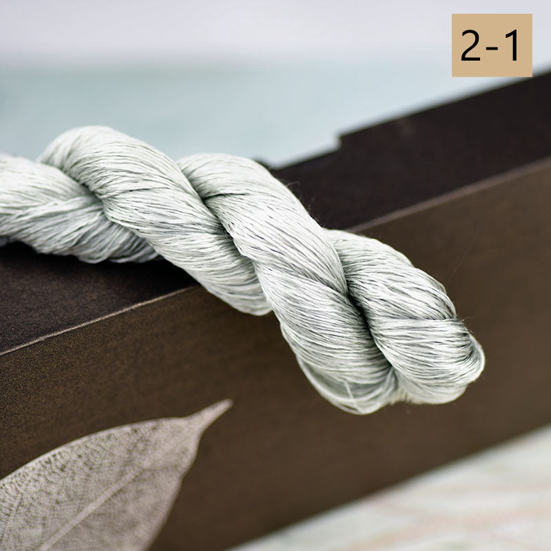 100% Mulberry Silk Embroidery Thread Skeins, 2# gray colors