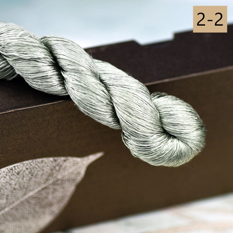 100% Mulberry Silk Embroidery Thread Skeins, 2# gray colors