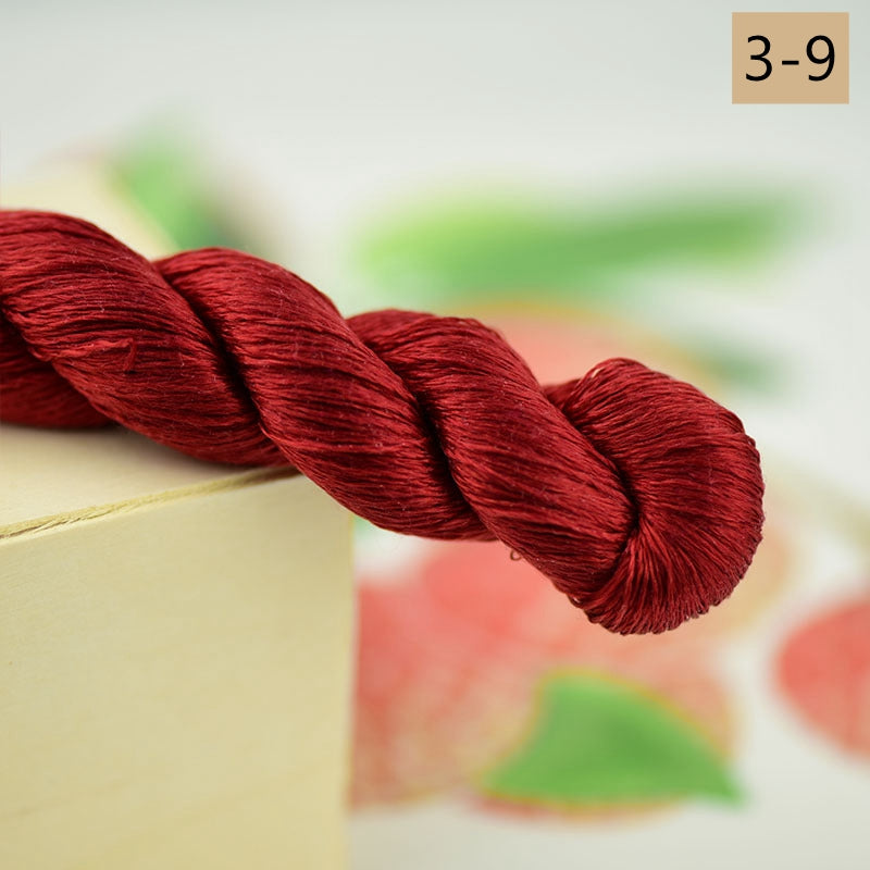 100% Mulberry Silk Embroidery Thread Skeins, 3# red colors