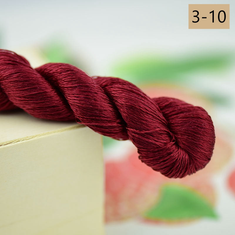 100% Mulberry Silk Embroidery Thread Skeins, 3# red colors