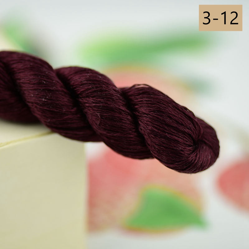 100% Mulberry Silk Embroidery Thread Skeins, 3# red colors