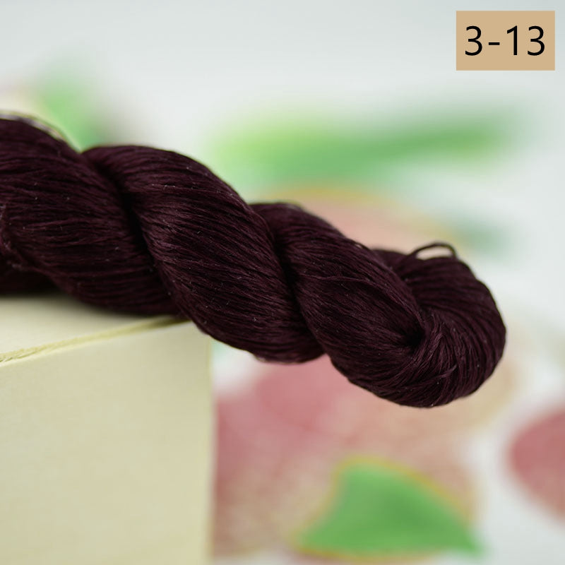 100% Mulberry Silk Embroidery Thread Skeins, 3# red colors