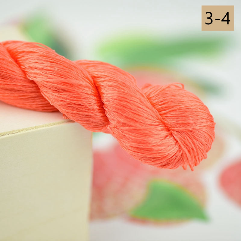 100% Mulberry Silk Embroidery Thread Skeins, 3# red colors