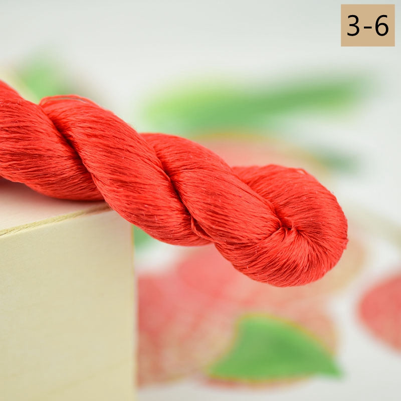 100% Mulberry Silk Embroidery Thread Skeins, 3# red colors