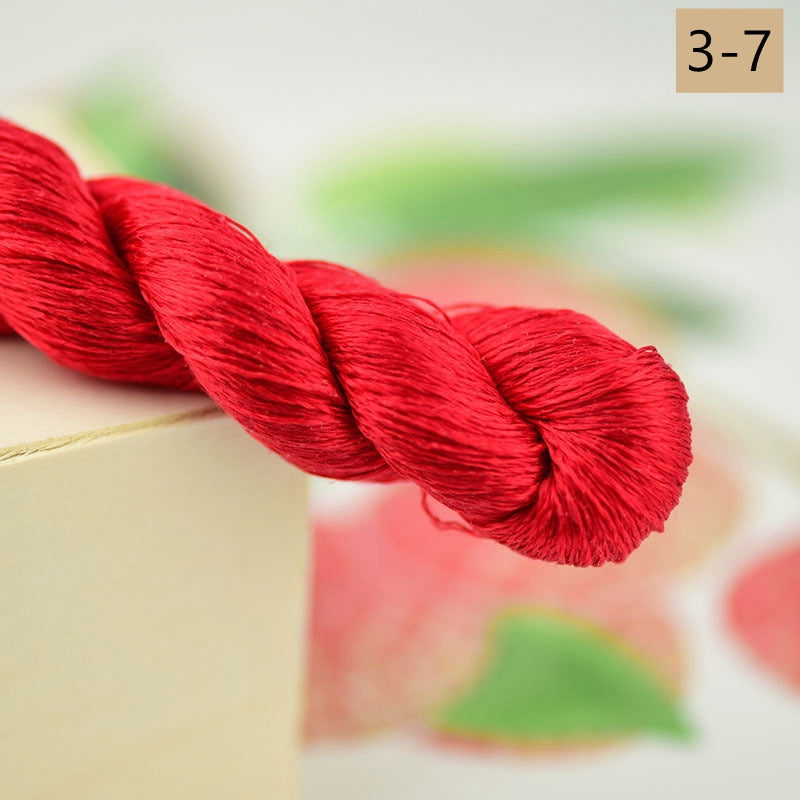 100% Mulberry Silk Embroidery Thread Skeins, 3# red colors