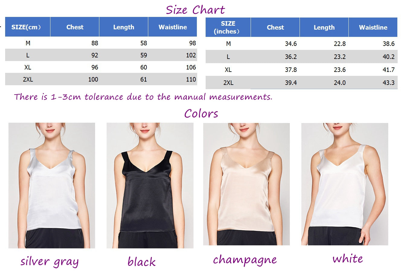 Women Silk Tank Top, 19momme