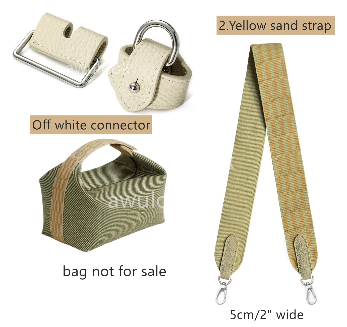 5cm/2" Widen Shoulder/Crossbody Strap/Connector for Toile Bride-A-Brac Travel Case