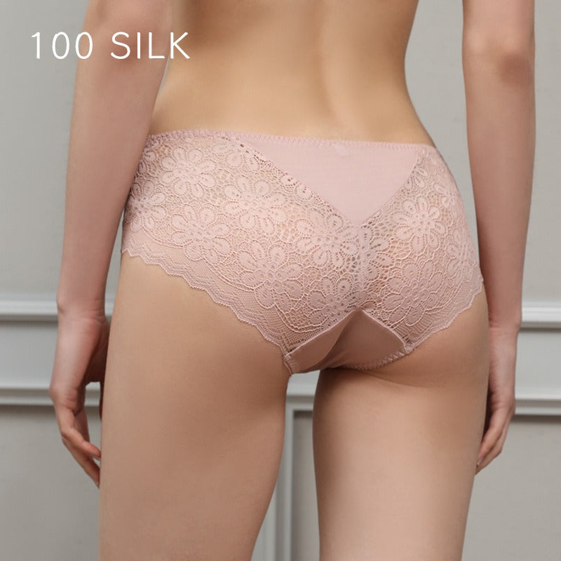 Women Silk Lace Underwear Panties