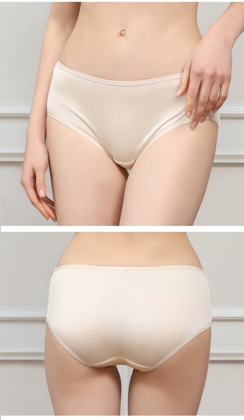 Women 100% Silk Panties, Mid waist