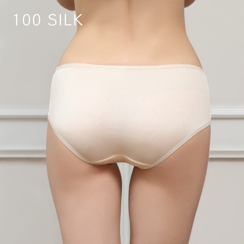 Women 100% Silk Panties, Mid waist