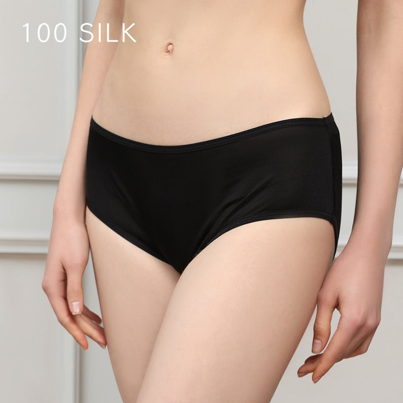 Women 100% Silk Panties, Mid waist