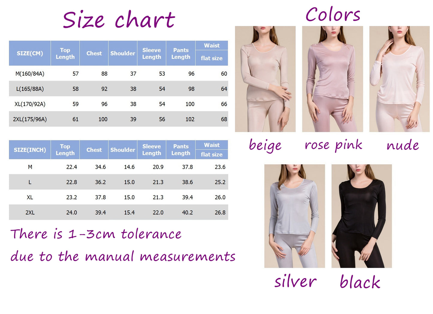 Women 100% Mulberry Silk Thermal underwear Set - Awulook