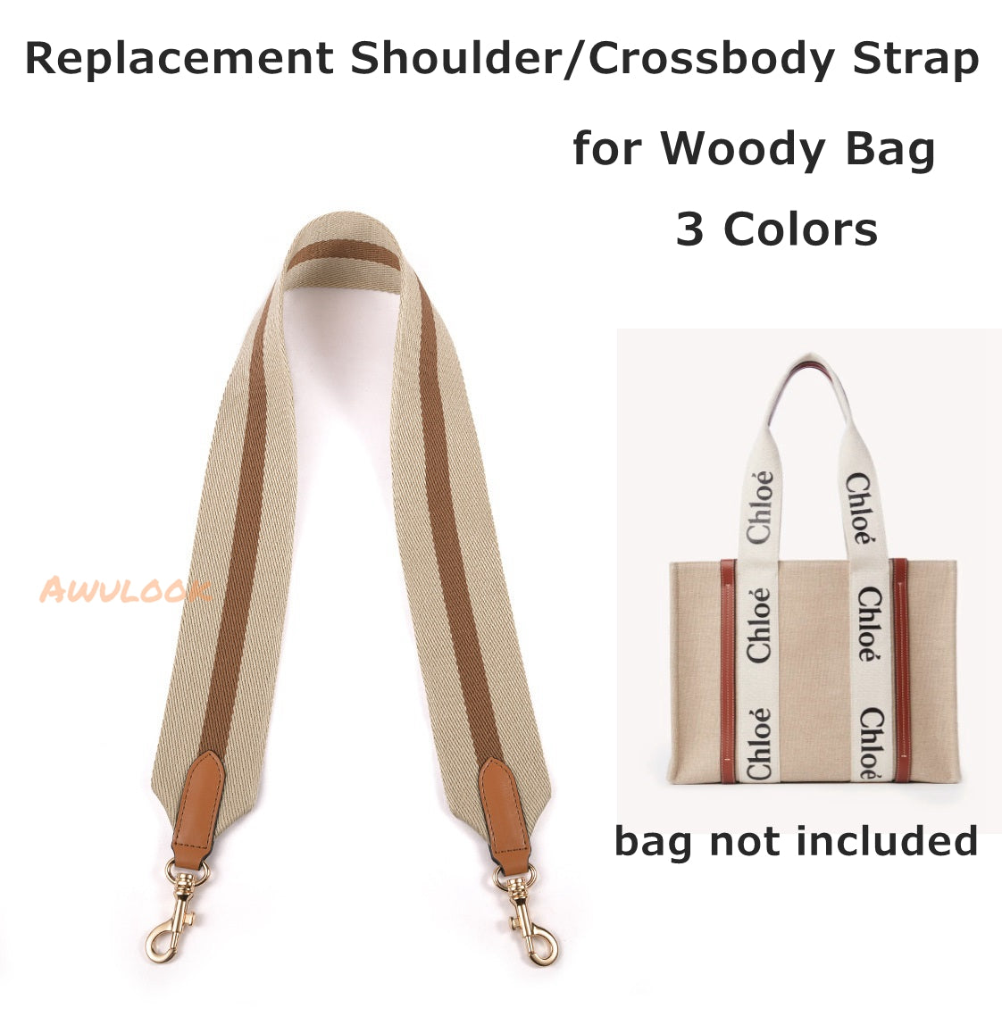 6cm/2.4" Wide Shoulder/Crossbody Strap for Woody Bag