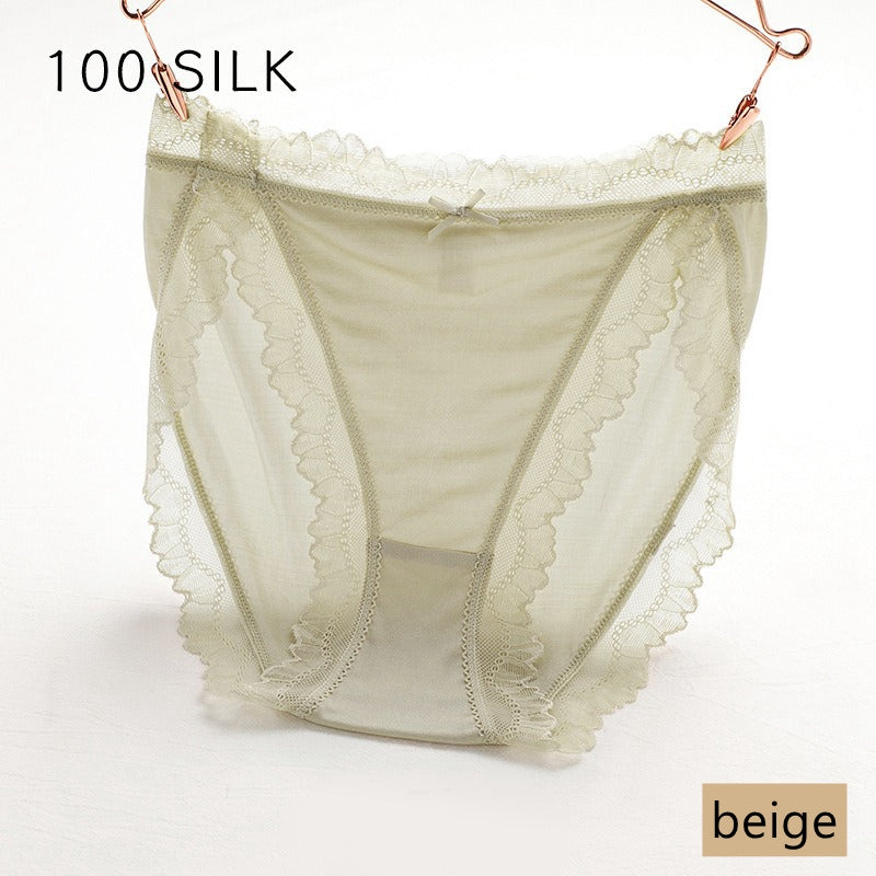 Women Silk Lace trim Panties