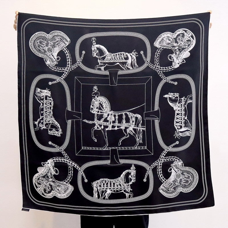 90cm Square Silk Scarf, 100% Twill Silk