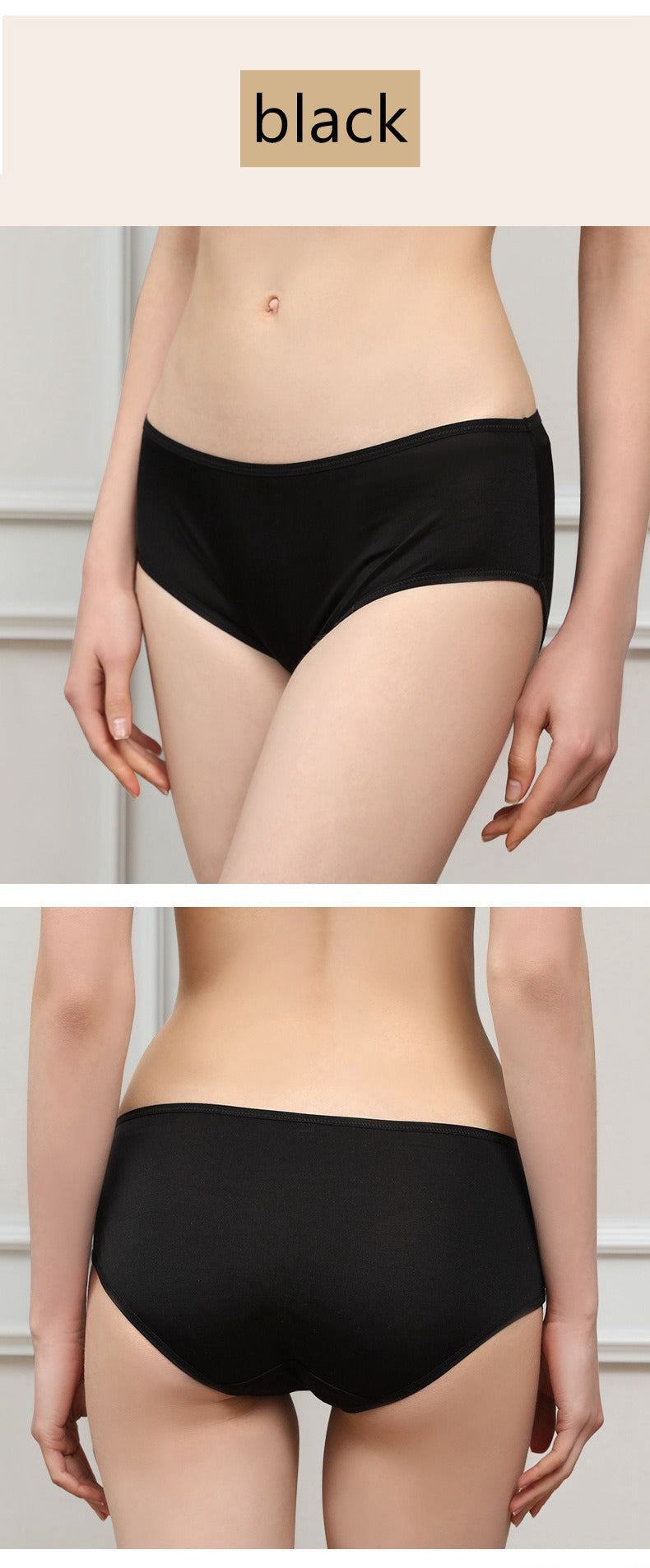 Women 100% Silk Panties, Mid waist