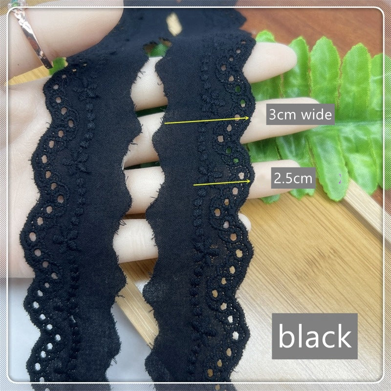 Cotton Lace Trim, Eyelet Embroidery Cotton Lace, DIY Lace Scrunchie