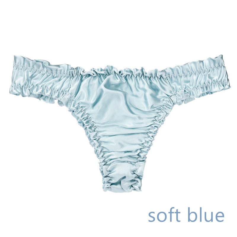 Bikini culotte/string en soie pour femmes, 8 couleurs