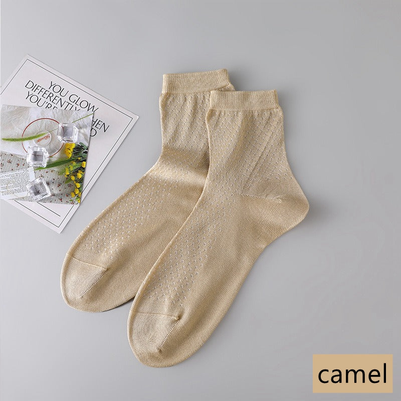 Chaussettes en maille de soie pour femmes, chaussettes d'été