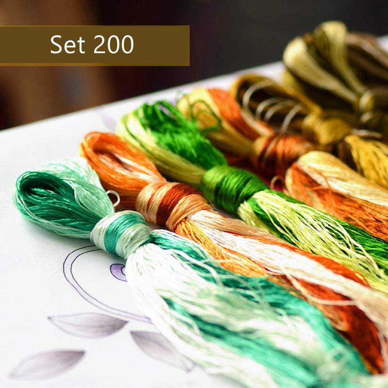 100% Mulberry Silk Embroidery Thread Skeins - Set50/100/200