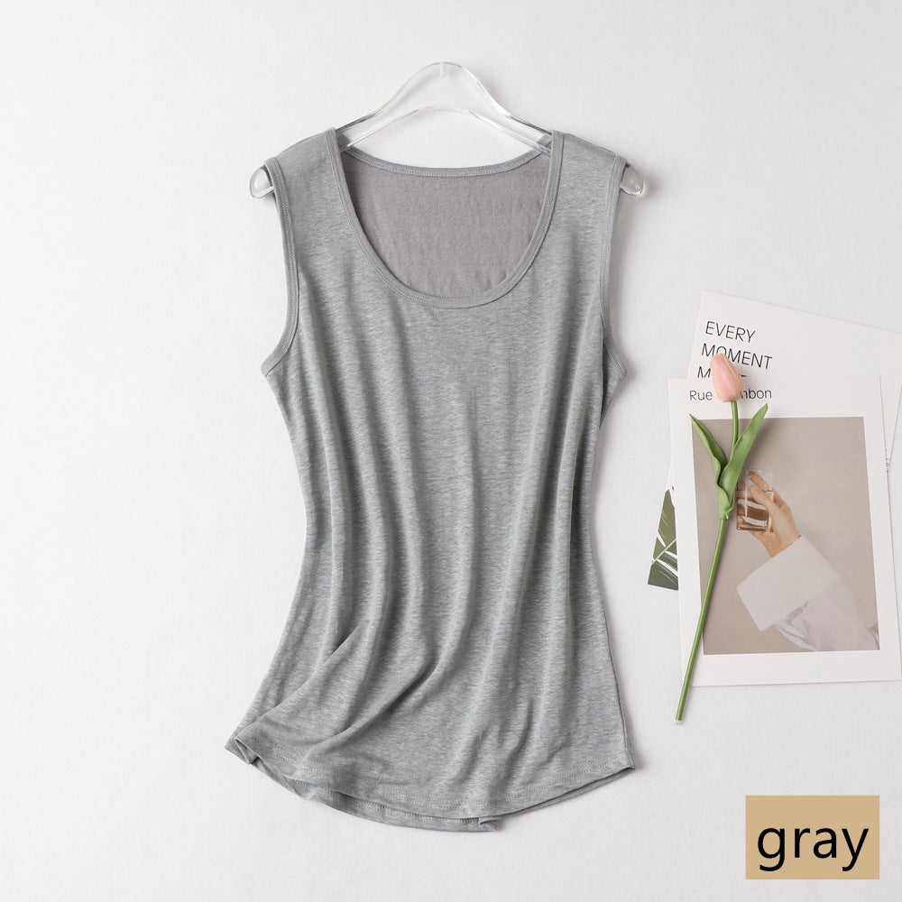 Women Silk Linen Tank Top, 7 Colors