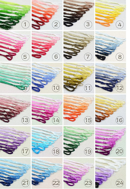 100% Mulberry Silk Embroidery Thread Skeins - Set8