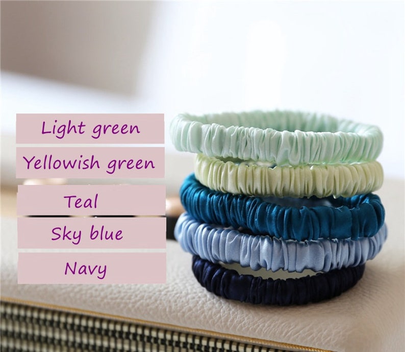 100% Mulberry Silk Scrunchies , 30 colors - Awulook