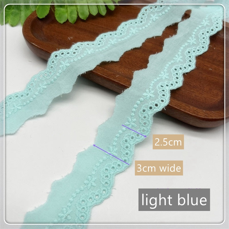 Cotton Lace Trim, Eyelet Embroidery Cotton Lace, DIY Lace Scrunchie