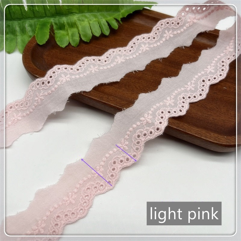 Cotton Lace Trim, Eyelet Embroidery Cotton Lace, DIY Lace Scrunchie