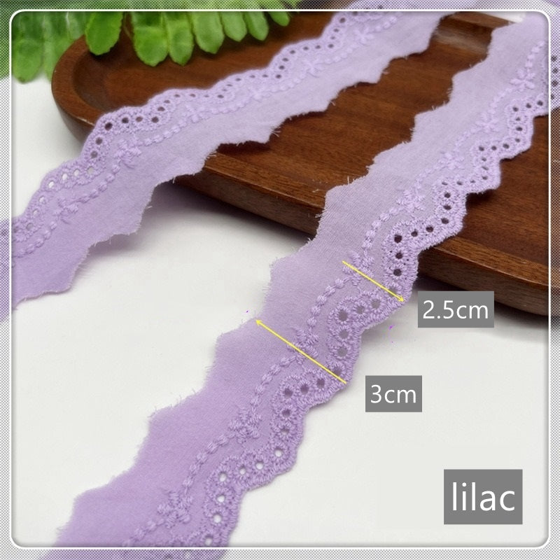 Cotton Lace Trim, Eyelet Embroidery Cotton Lace, DIY Lace Scrunchie