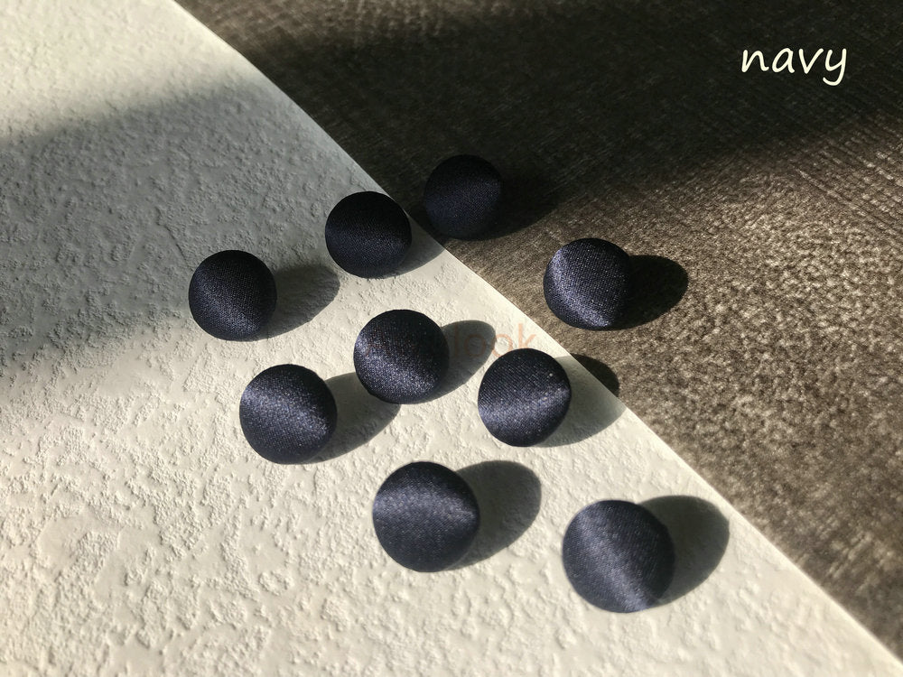 Navy/Blue Silk charmeuse buttons