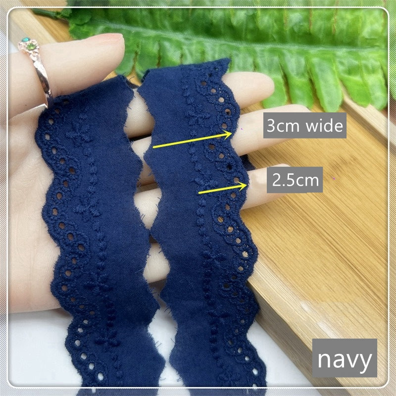 Cotton Lace Trim, Eyelet Embroidery Cotton Lace, DIY Lace Scrunchie