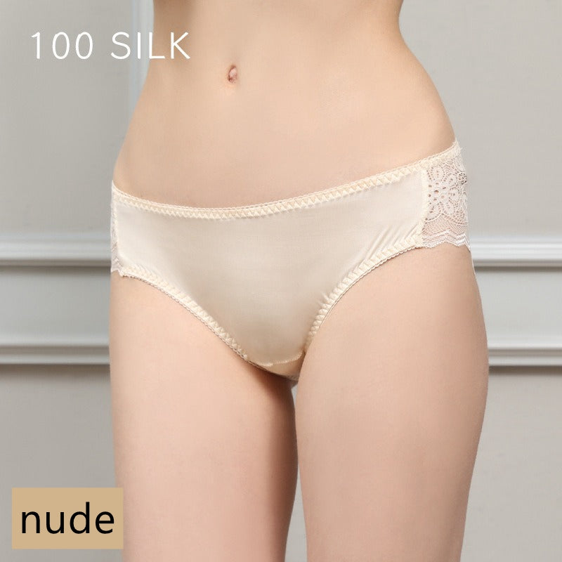 Women Silk Lace Underwear Panties