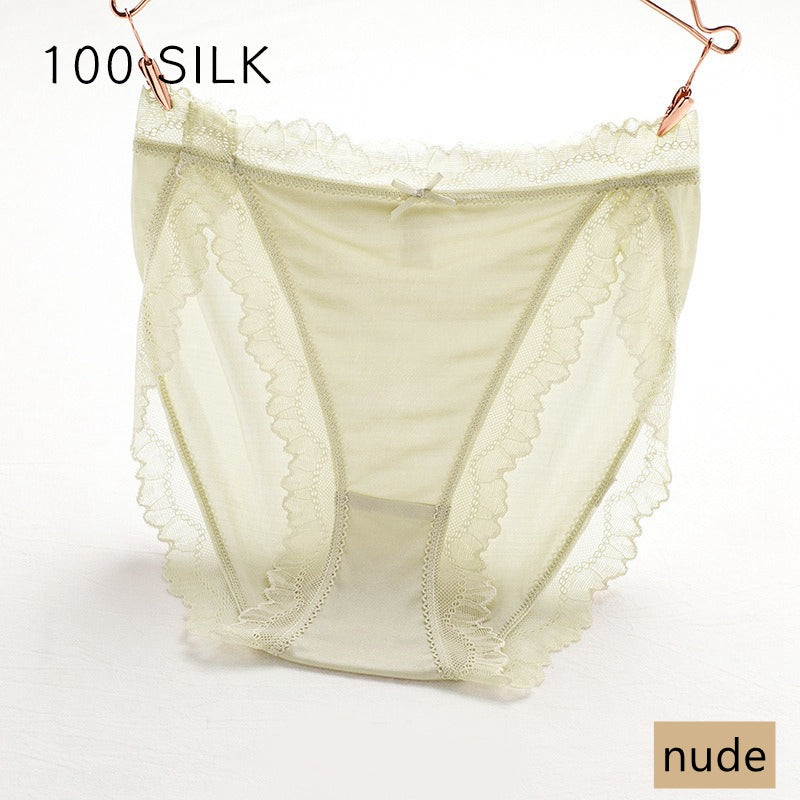 Women Silk Lace trim Panties