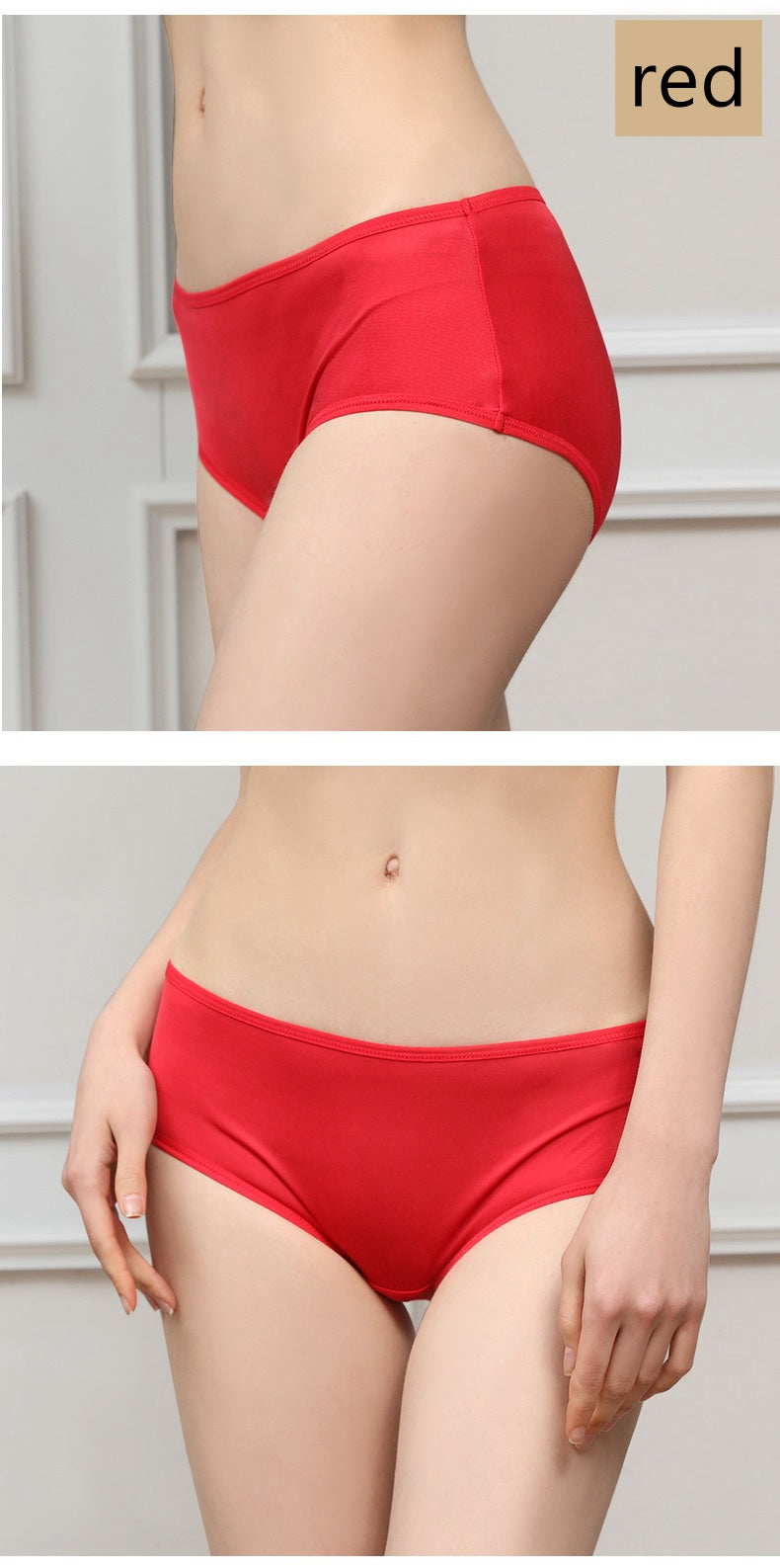 Women 100% Silk Panties, Mid waist