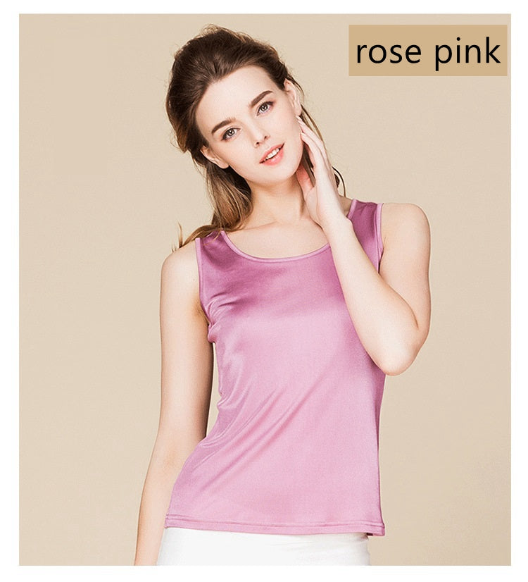 Women Knit Silk Tank Top, 15 Colors