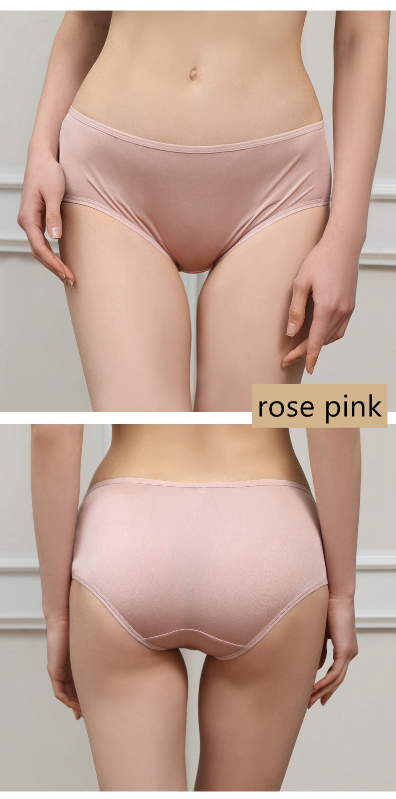 Women 100% Silk Panties, Mid waist