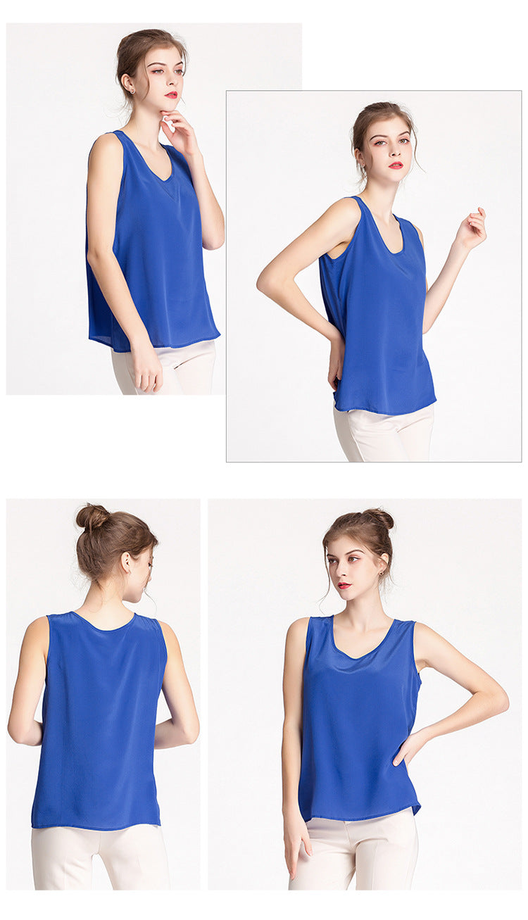 Women Silk CDC Tank Top, 7 colors - Awulook