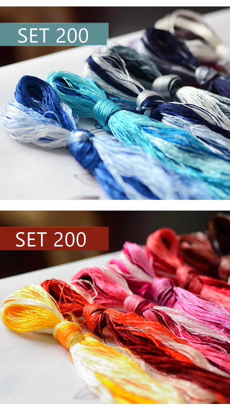 100% Mulberry Silk Embroidery Thread Skeins - Set50/100/200