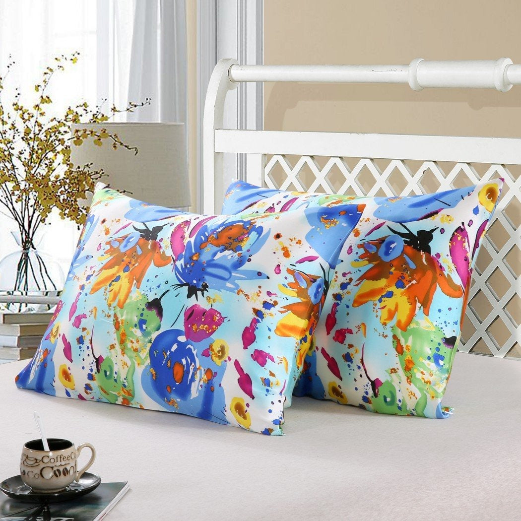 Floral Print Mulberry Silk Pillowcases