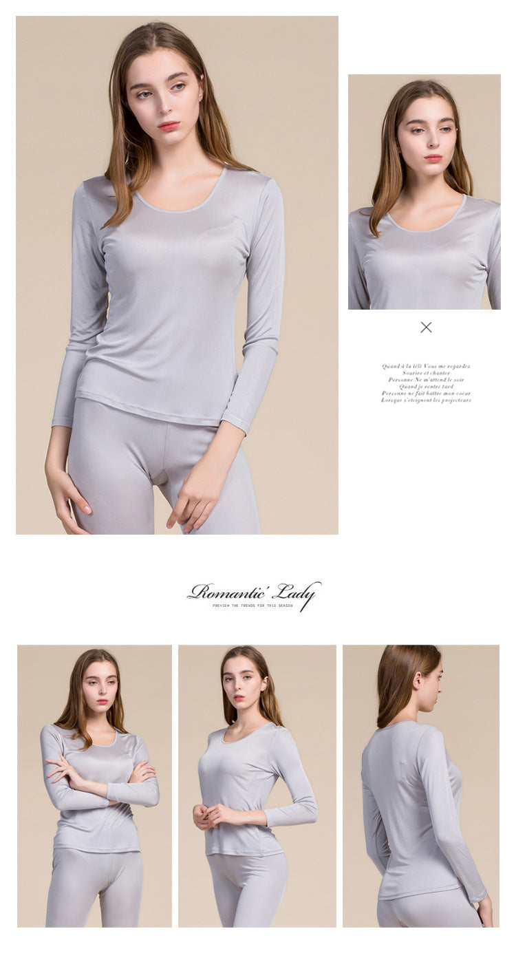 Women 100% Mulberry Silk Thermal underwear Set - Awulook